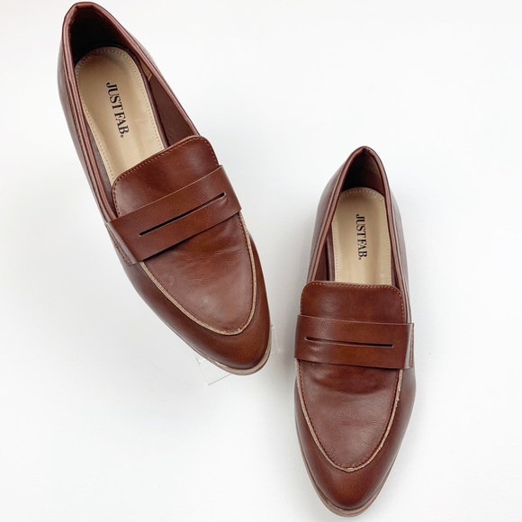 JustFab Shoes - JustFab Burgundy Faux Leather Ramona Loafer